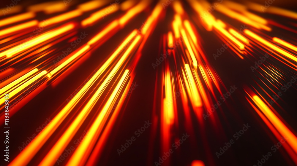 Poster vibrant zigzag patterns in glowing yellow and red, creating a sense of speed and energy against a da