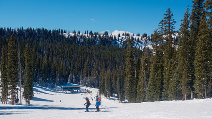 Ski day at Vail Colorado in the Rocky Mountains.