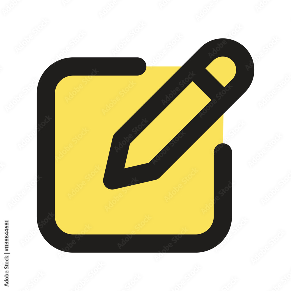 Poster the image shows a simple pixel art icon depicting a notepad and pencil symbolizing editing or note t