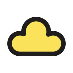 The image shows a simple pixelated yellow cloud icon suitable for digital interfaces.