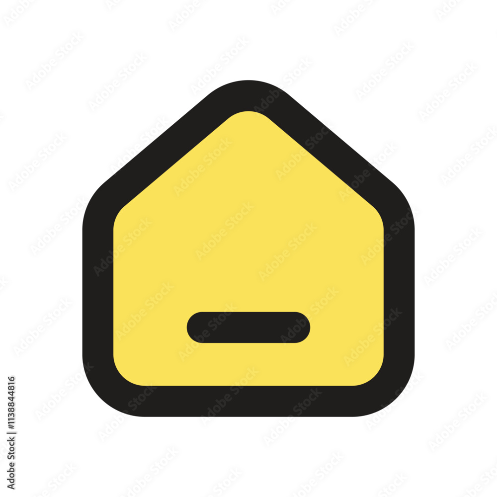 Poster the image shows a simple yellow house shaped icon rendered in a low resolution pixel art style.