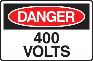 Danger 400 Volts Symbol Sign Vector Stock