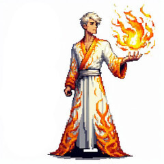 Fototapeta premium Pixel art fire mage 