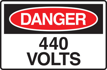 Danger 440 Volts Symbol Sign Vector Stock