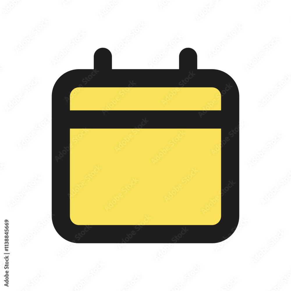 Poster the image shows a minimalist pixel art representation of a yellow rectangular battery.