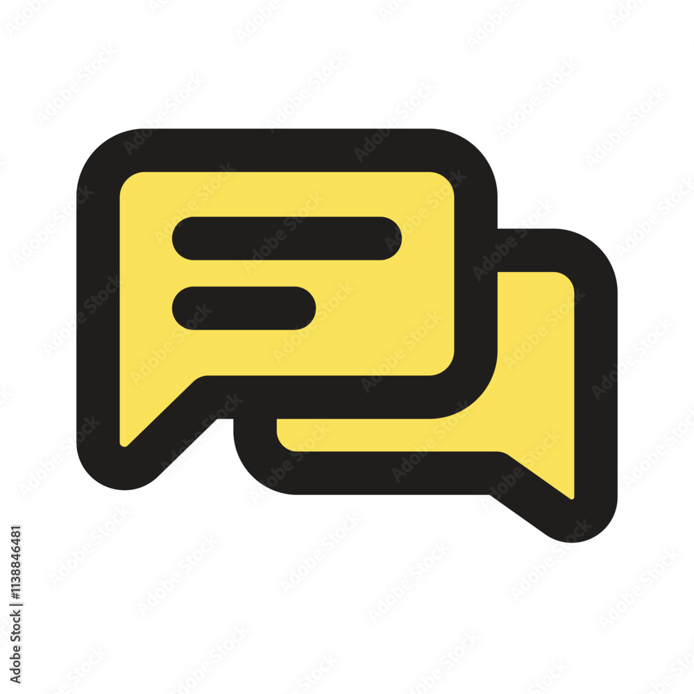 Poster the image shows a minimalist pixel art style yellow speech bubble containing three dots indicating a