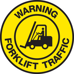 Forklift Traffic Warning Sign Vector - Industrial Safety Symbol
