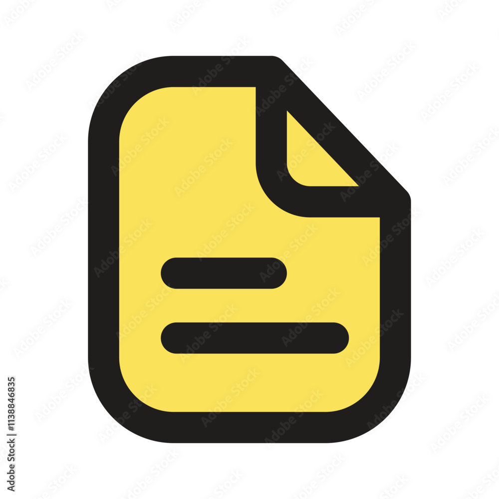 Poster a simple yellow pixel art icon depicting a document symbolizing a digital file.