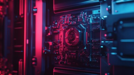 Neon Circuitry: A Futuristic Tech Abstract