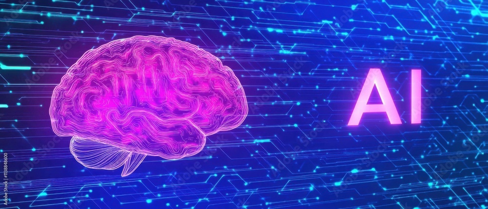 Poster artificial intelligence brain circuitry: abstract ai concept image
