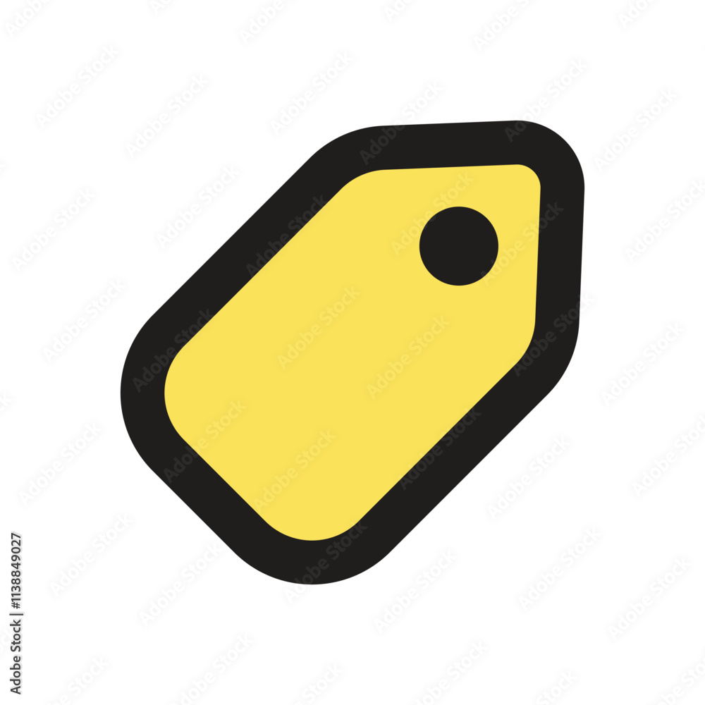 Poster the image shows a small pixelated yellow tag icon typically used for labeling or identification in d