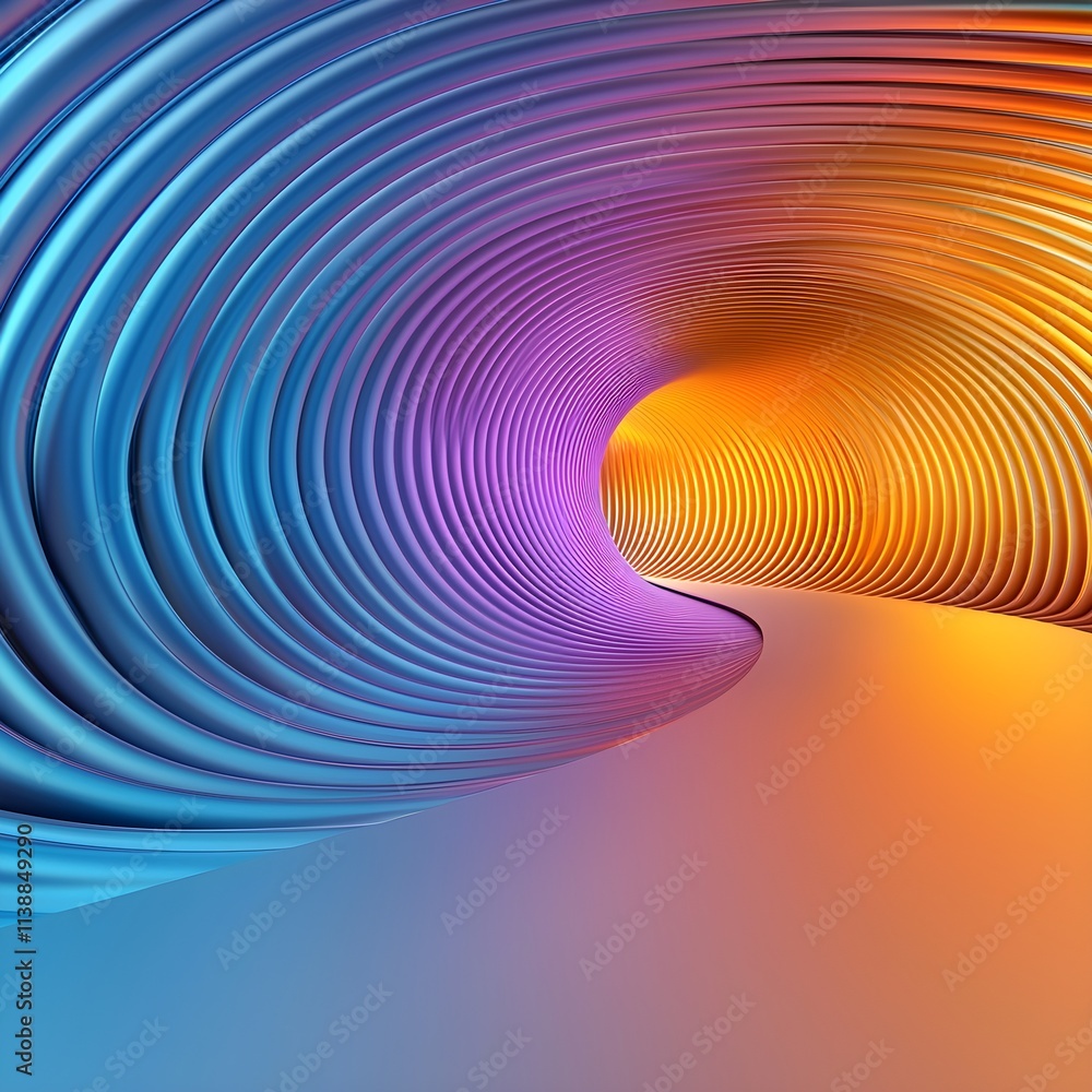 Aufkleber abstract colorful wave pattern with blue and orange gradient flow