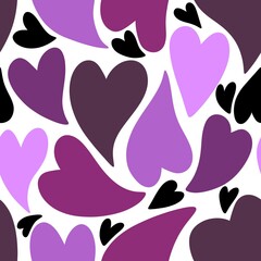 Valentine hearts seamless 14 February love pattern for wrapping paper