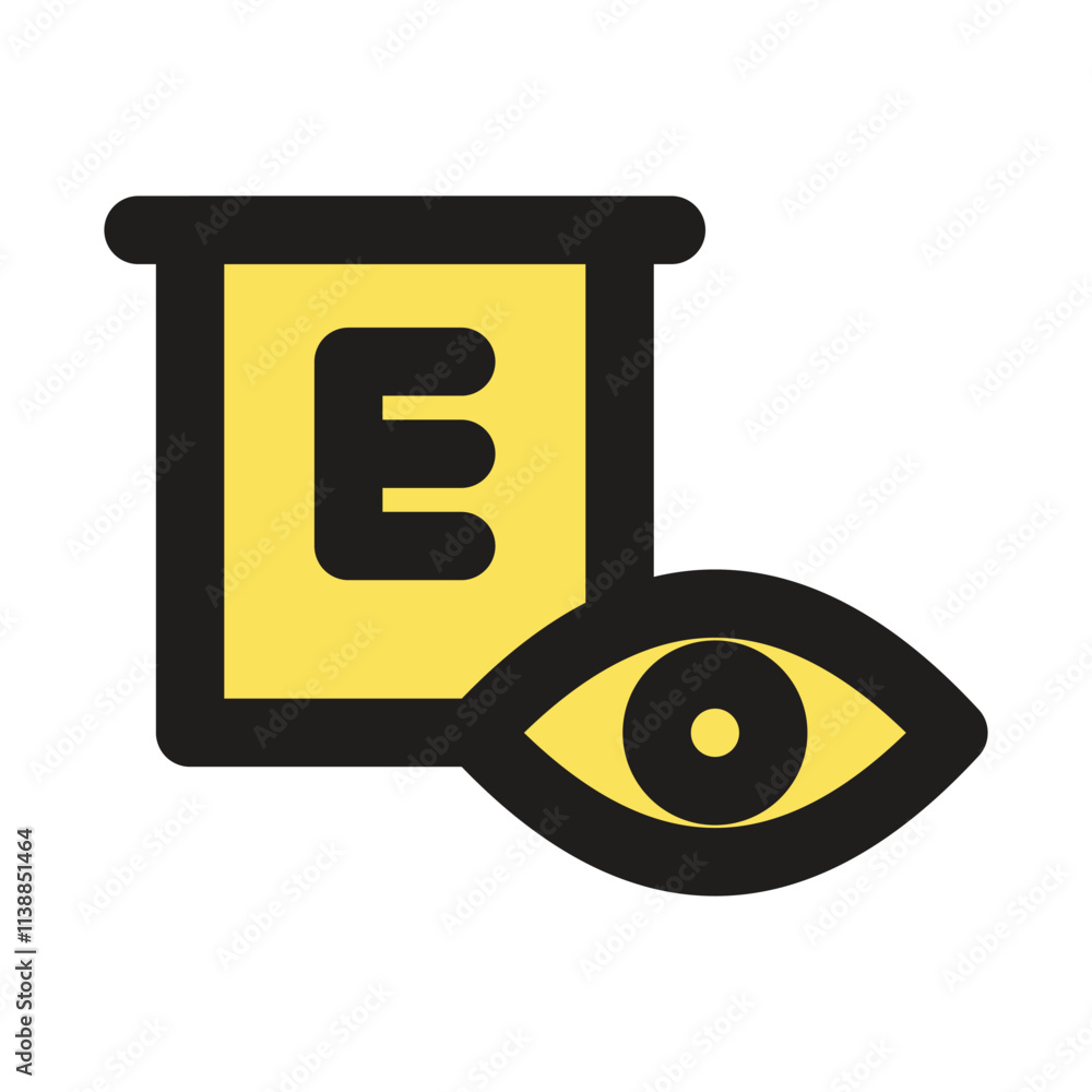 Poster a simple pixel art icon showing a document and an eye symbolizing visibility or access.