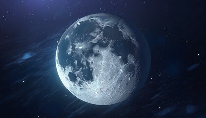 Naklejka premium Planet Earth And Moon - View of the moon from below. Dedicated to the star. Around Satellites