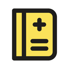 The image shows a pixel art style icon depicting a yellow book with a star and lines suggesting textual content.
