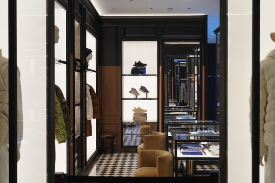 Paris , France ,10 10 2024: expensive clothing and fashion accessories brand , Moncler