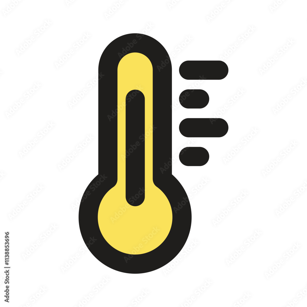 Poster the image shows a pixelated representation of a thermometer indicating temperature.