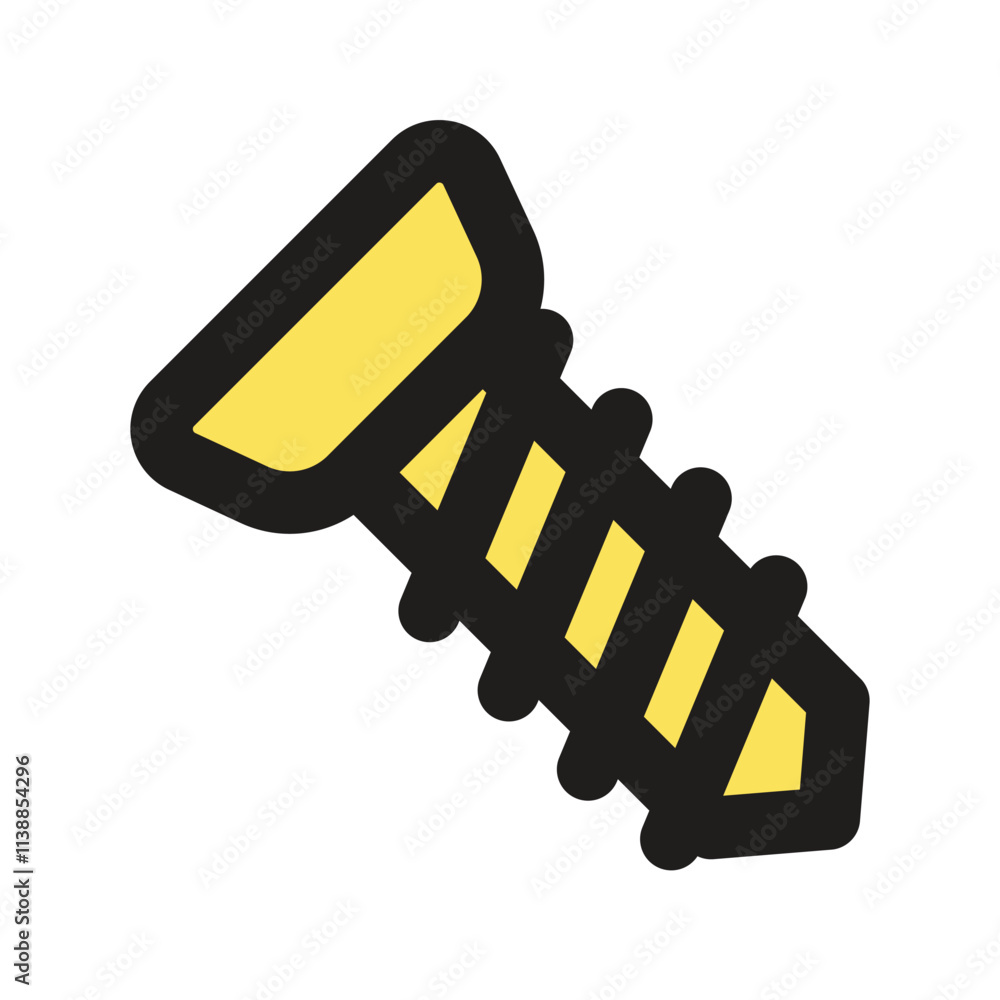 Aufkleber the image is a low resolution pixel art representation of a metallic gold screw.