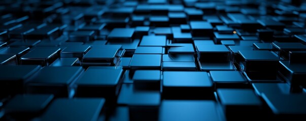 Obraz premium Blue Abstract Illustration with Geometric Forms. Modern Tech Background Wallpaper.