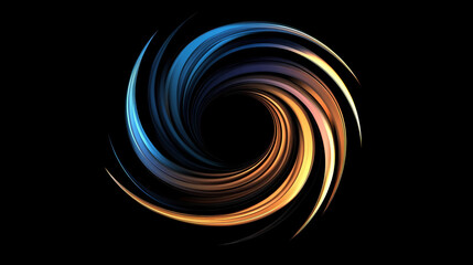 Fototapeta premium Swirling colored metallic vortex in black, modern, metallic. Vortex. Illustration