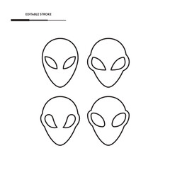 Alien Icon Set Vector Design.