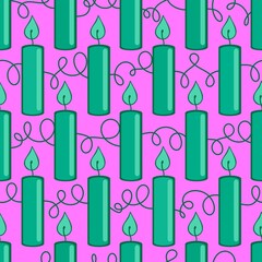 Birthday party seamless candle pattern for wrapping paper and fabrics