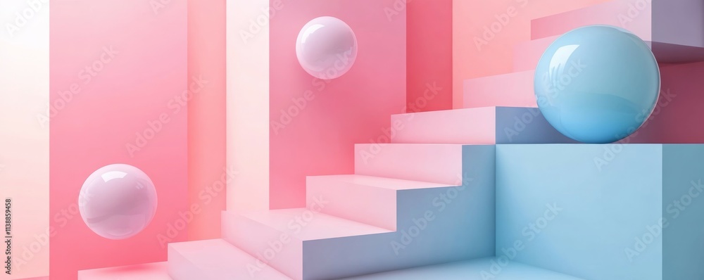 Aufkleber pastel colored tech background with a geometric structure. clean, minimal design with simple futuris