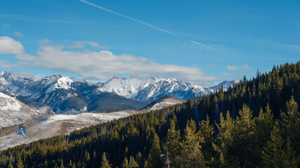 Ski day at Vail Colorado in the Rocky Mountains.
