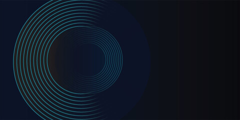 Blue abstract background with glowing circles. Swirl circular lines pattern. Geometric spiral. Twirl element. Modern graphic design. Futuristic technology concept.
