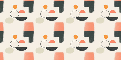 Abstract modern aesthetic background with geometric balance figures. Boho-style wall decor, modern, minimalistic print 