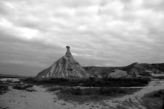 Black and white of Bardenas Reales, Navarra