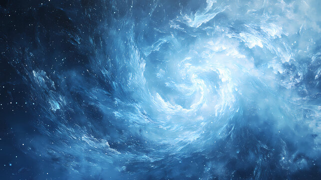 Majestic ocean vortex capturing turbulent waves and pristine blue waters in motion. Vortex. Illustration