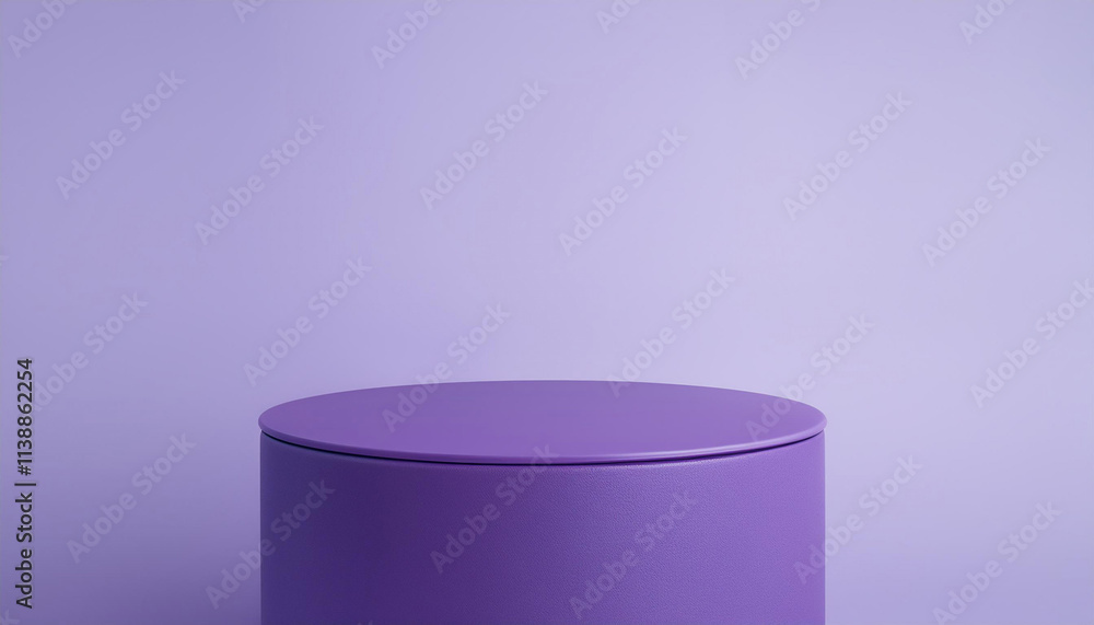 Poster 3d rendering purple color minimal concept cylinder pedestal or podium for product showcase display o