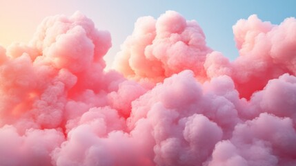 Soft pink clouds floating in a clear blue sky