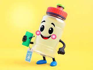 Obraz premium Santa-themed wooden matryoshka doll holding a small bottle decorated as a traditional Russian souvenir gift