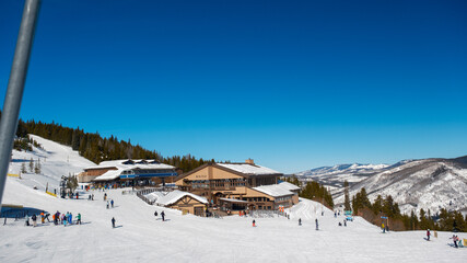 Ski day at Vail Colorado in the Rocky Mountains.