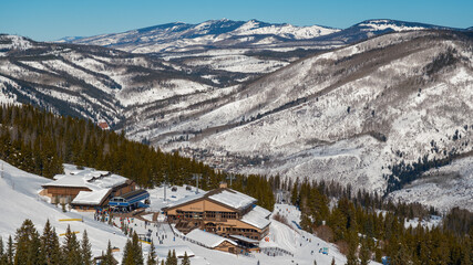 Ski day at Vail Colorado in the Rocky Mountains.