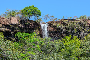 View of Cachoeira da Cortina (Curtain Waterfall) at Serras Gerais - Almas, Tocantins