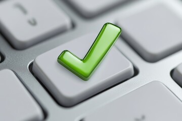 Digital form checkbox with green checkmark signifying completion and positive response