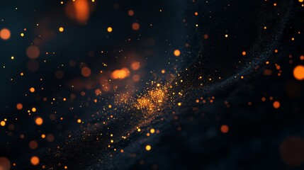 Fototapeta premium A black background with sparkling fireworks in the corners, creating an atmosphere of celebration and joy for New Year's Day or other festive events. The dark backdrop is adorned with vibrant sparks f