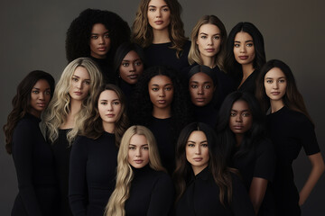 Obraz premium Diverse Women United in Strength and Solidarity a Powerful Portrait