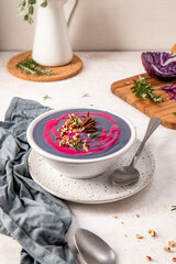 Purple Soup with Pecans and Rosemary
