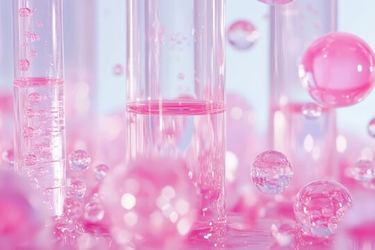 Vibrant pink background inspired by scientific themes and concepts for creative projects