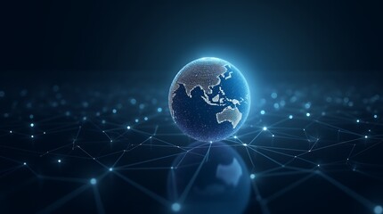 A Professional Poster Showcasing a Glowing Globe Surrounded by Connecting Lines Ideal for Global Outreach Initiatives and Communications