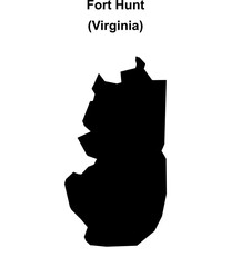 Fort Hunt (Virginia) blank outline map