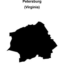 Obraz premium Petersburg (Virginia) blank outline map