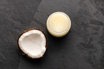 Cocos nucifera - Virgin coconut oil in the bowl.