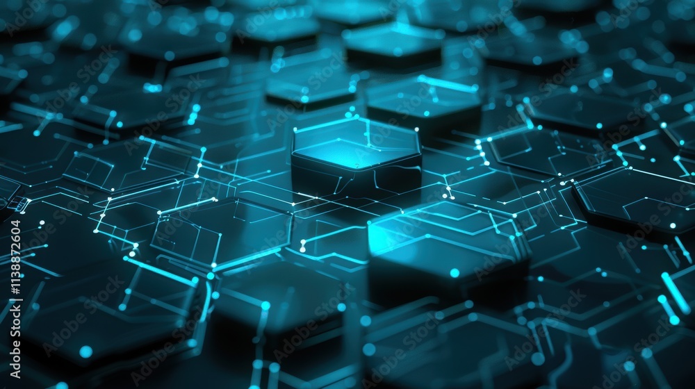 Poster abstract hexagonal technological background.