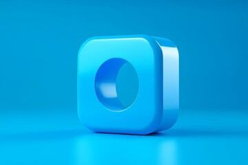 Centered blue technology icon against a dynamic 3d background for modern design appeal